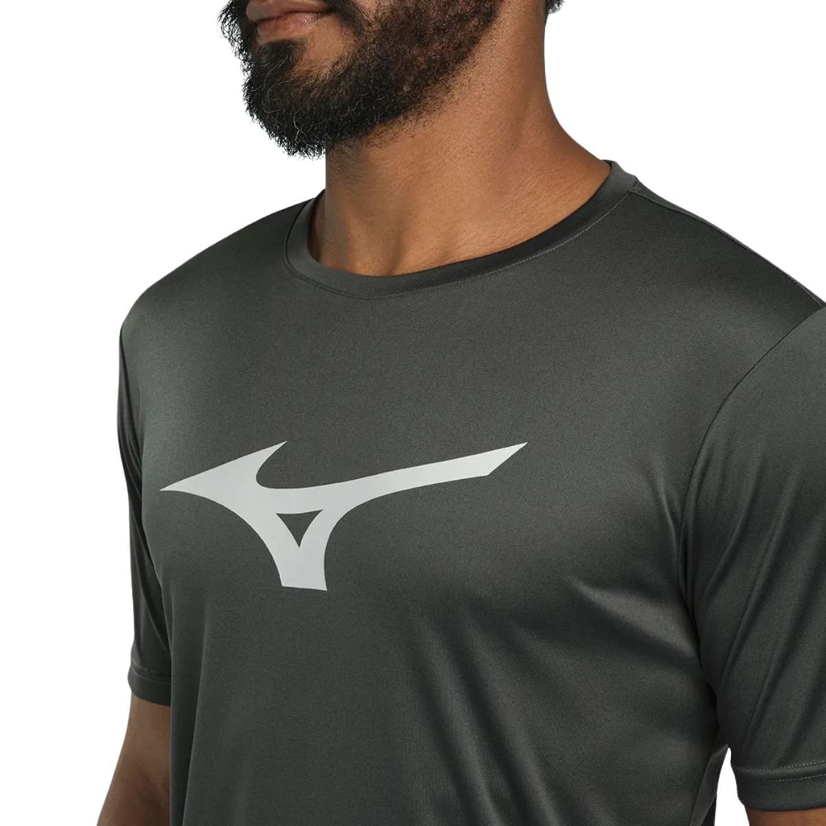 Camiseta Masculina Mizuno Run Spark Cinza Preto 3