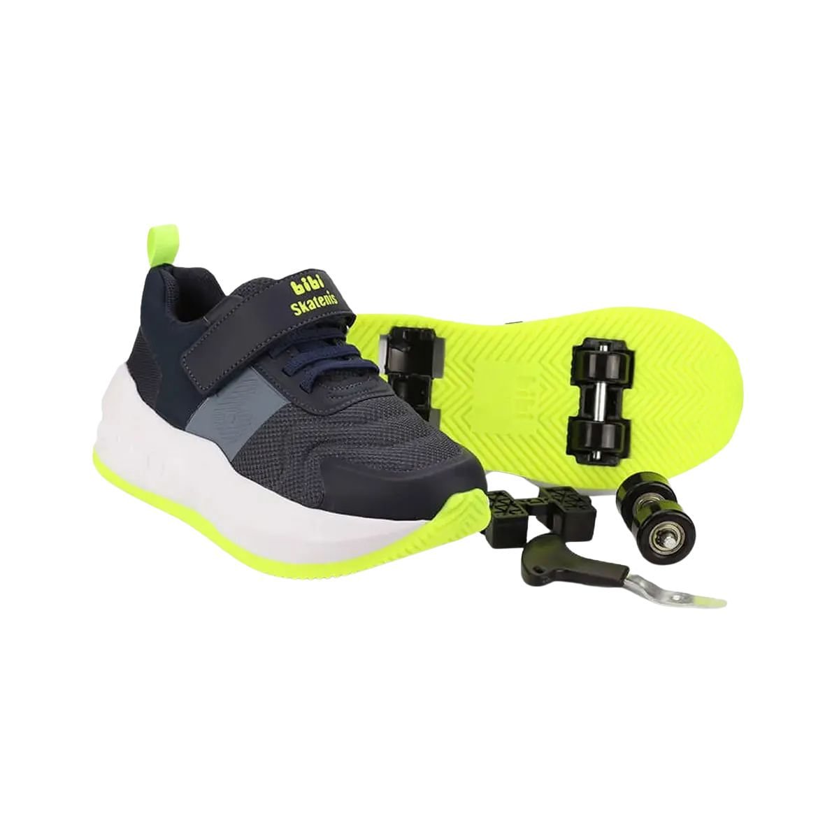 Tênis Running Infantil Bibi Skatenis Azul Azul/Verde 3