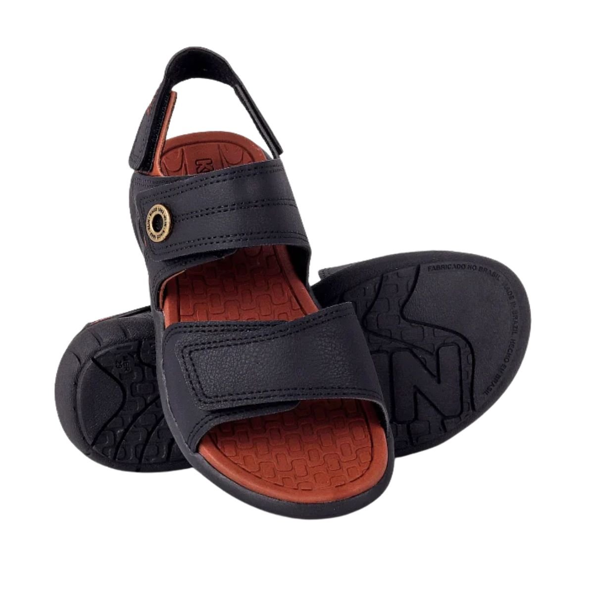 Sandália Infantil Papete Klin Urban Preta Preto/Marrom 2