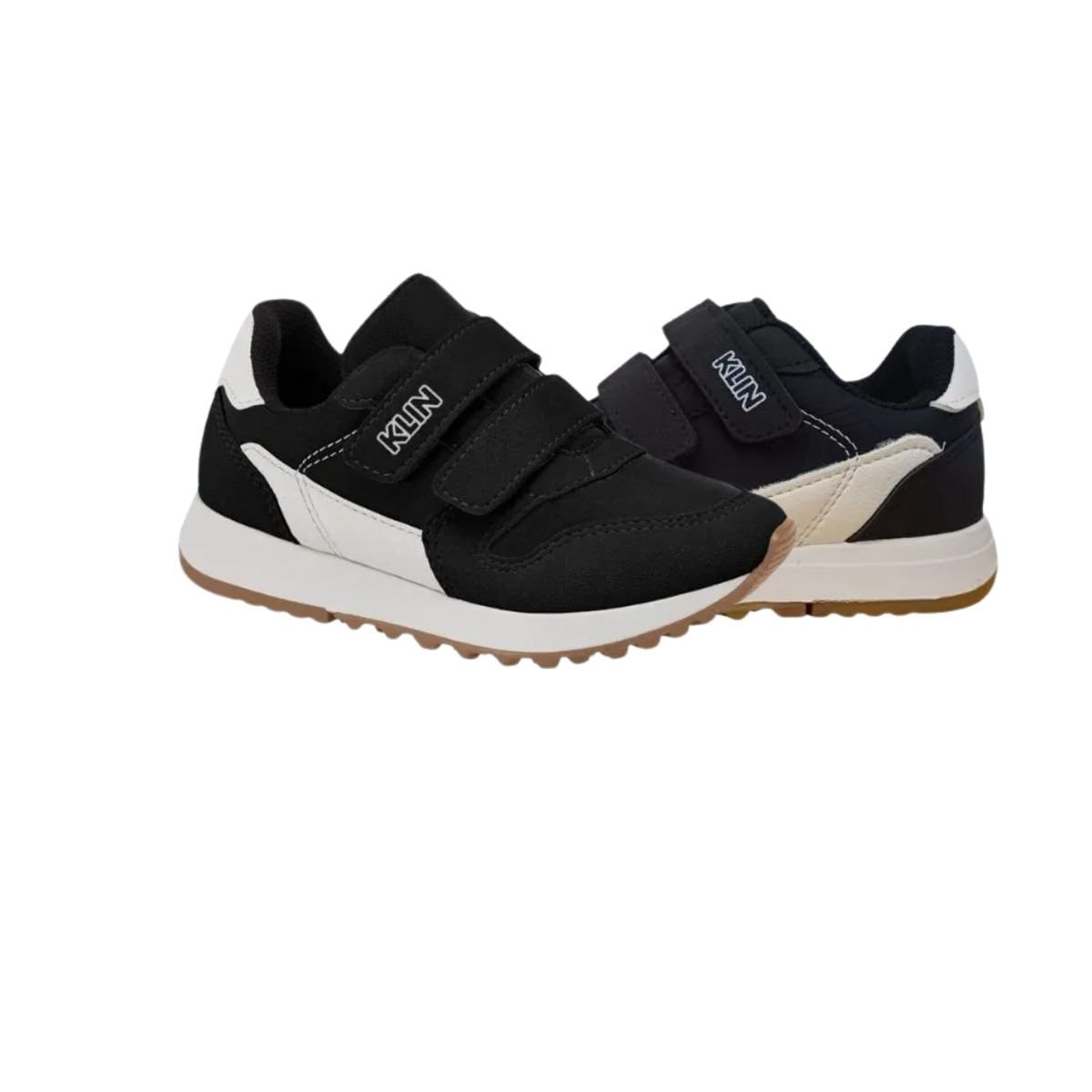 Tênis Casual Infantil Klin Walk Mini Preto Preto/Branco 6
