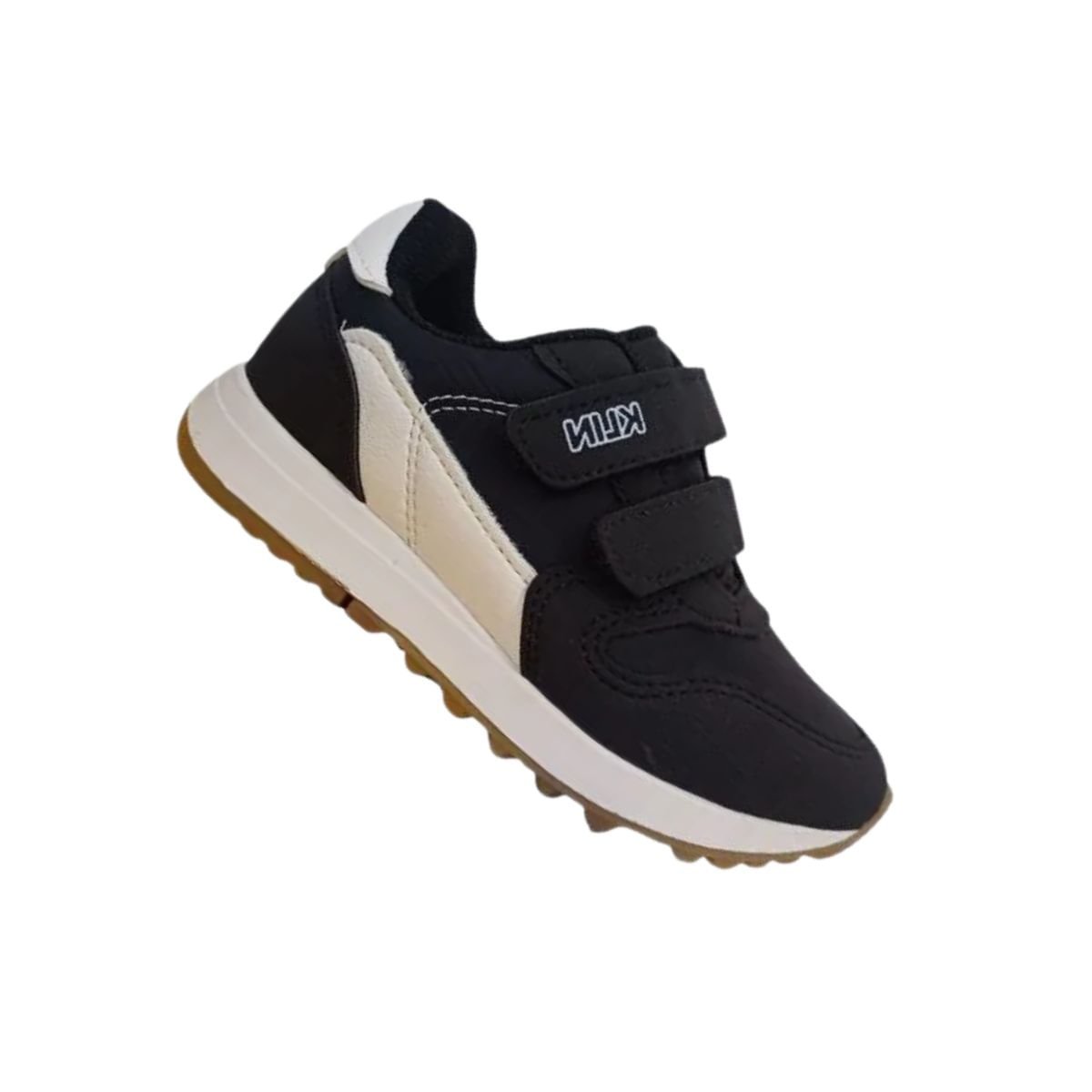 Tênis Casual Infantil Klin Walk Mini Preto Preto/Branco 7