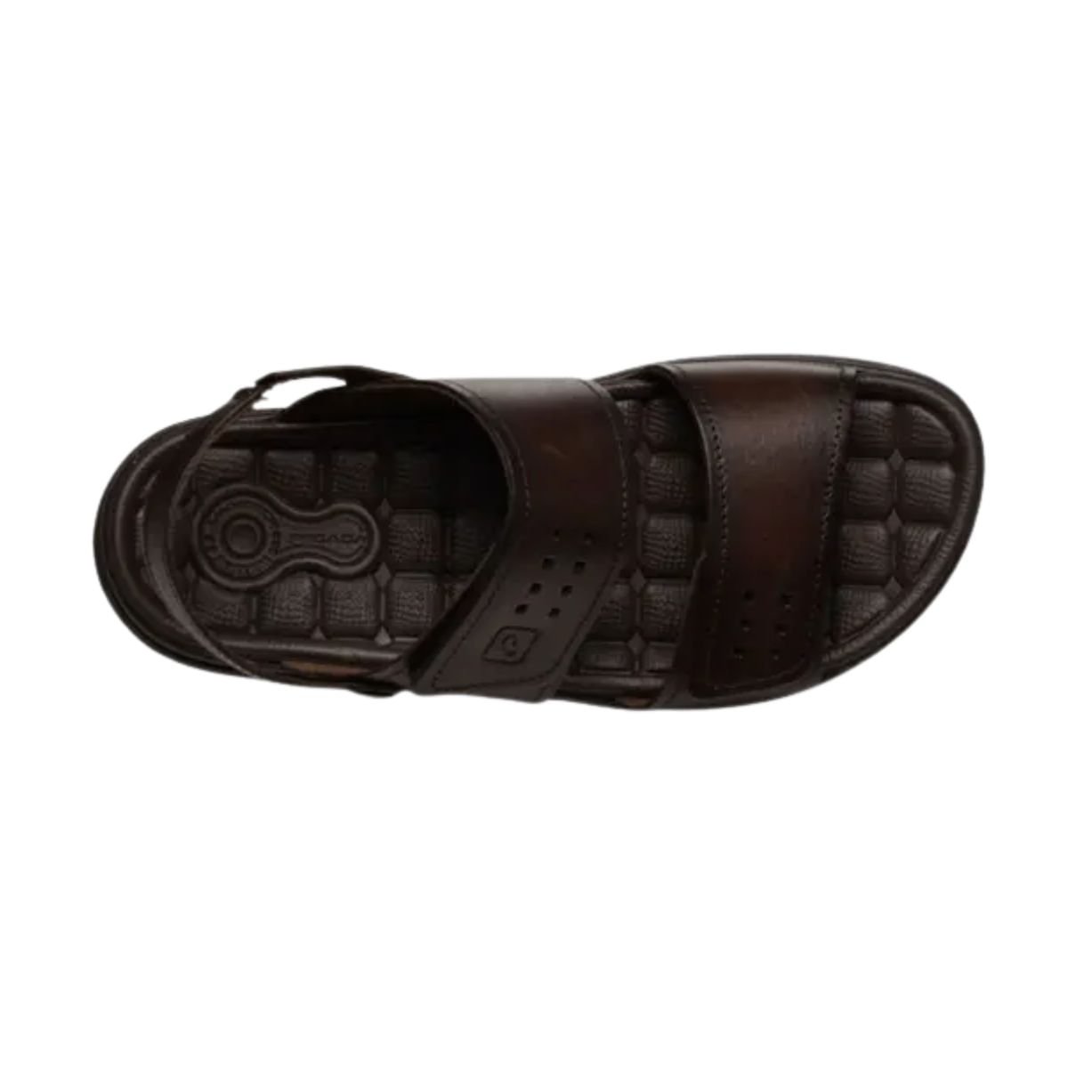 Sandália Masculina Em Couro Amortech Pegada Marrom Cravo 3