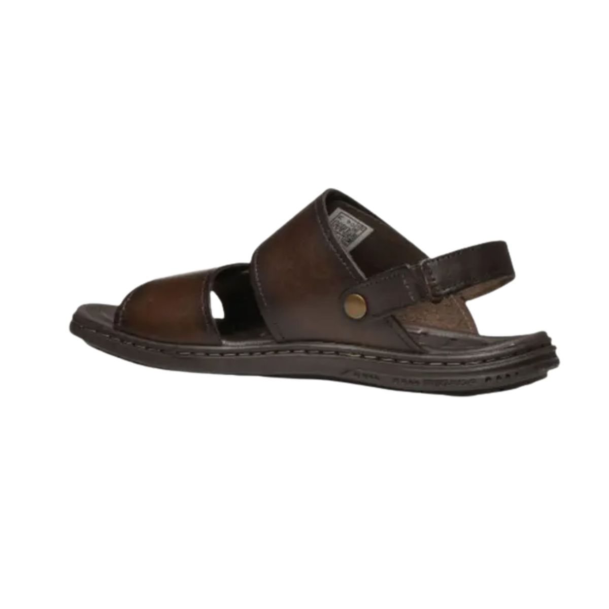 Sandália Masculina Em Couro Amortech Pegada Marrom Cravo 4