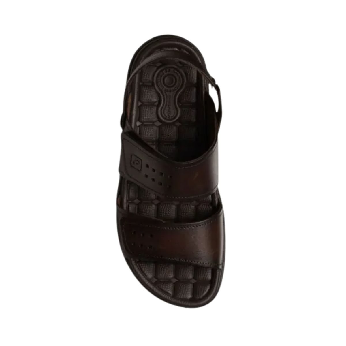 Sandália Masculina Em Couro Amortech Pegada Marrom Cravo 5