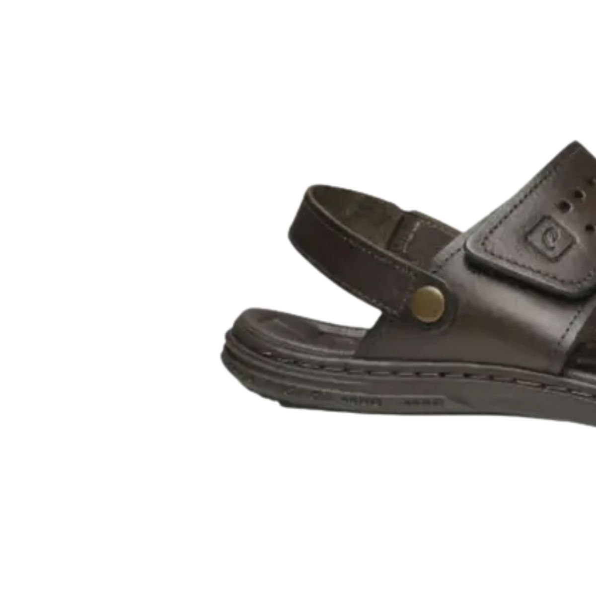 Sandália Masculina Em Couro Amortech Pegada Marrom Cravo 7