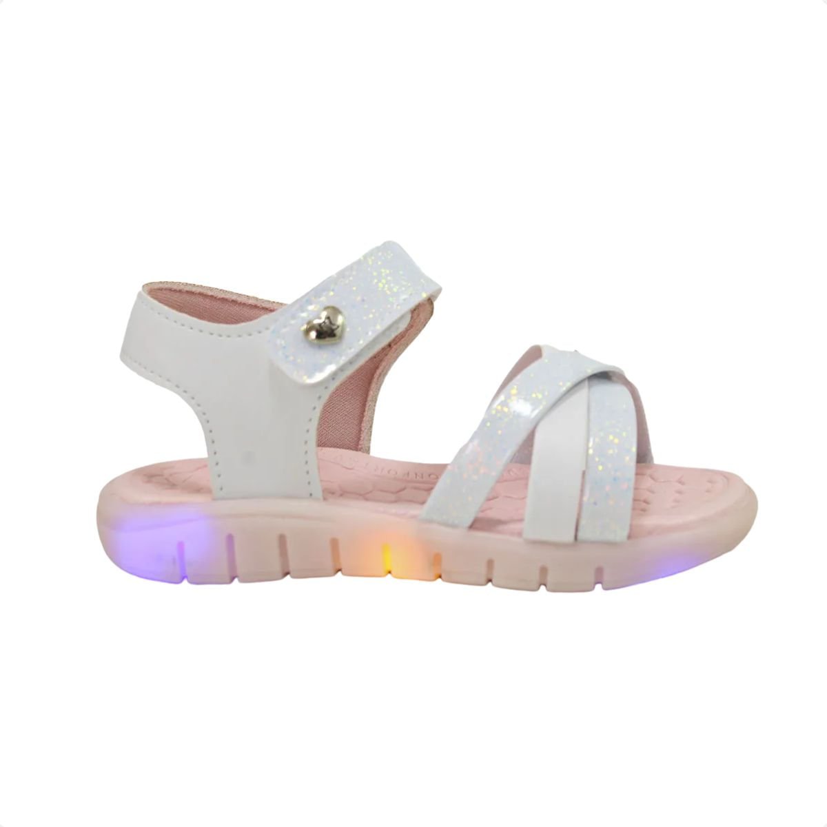 Sandália Infantil Papete Kidy Led Branco