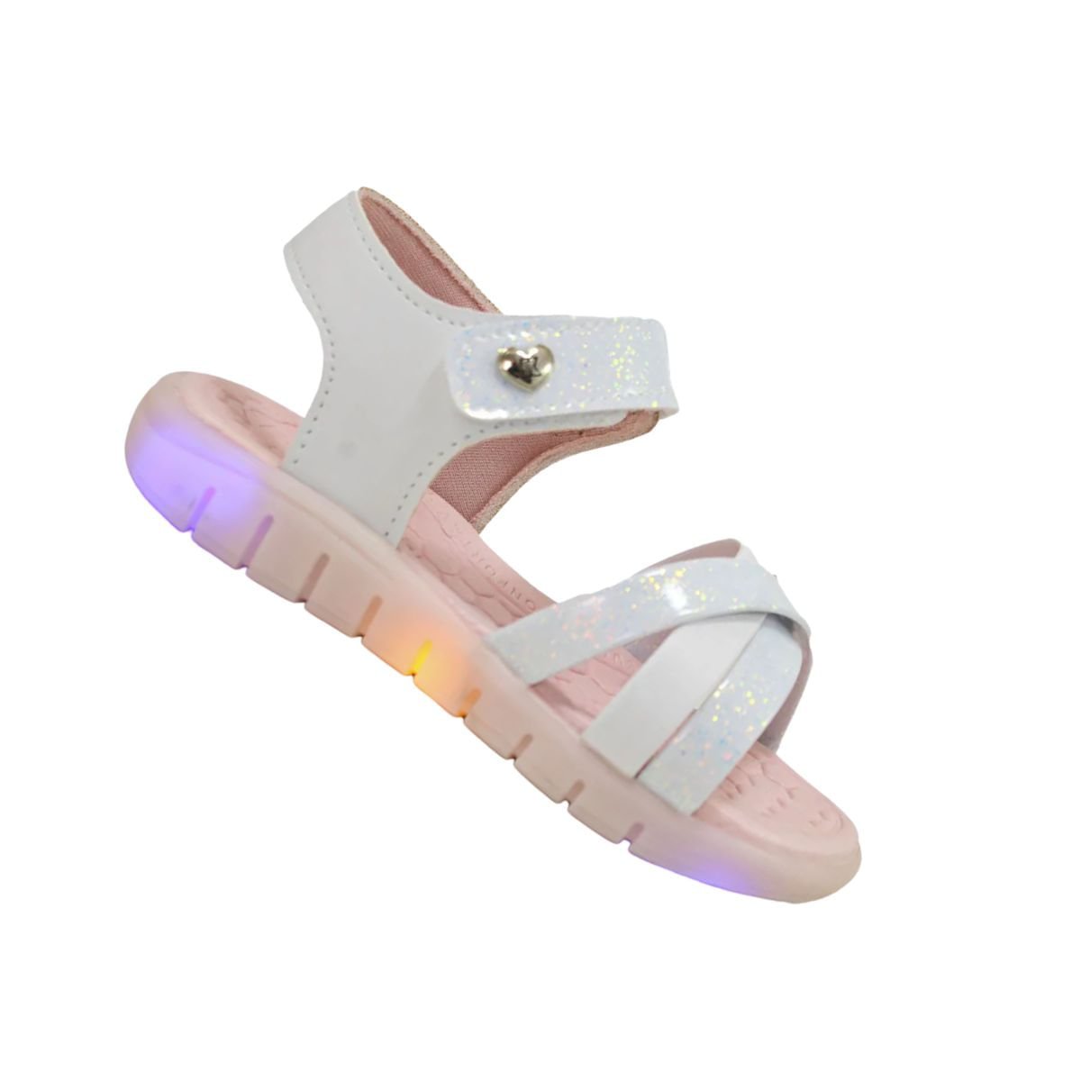 Sandália Infantil Papete Kidy Led Branco Branco 7