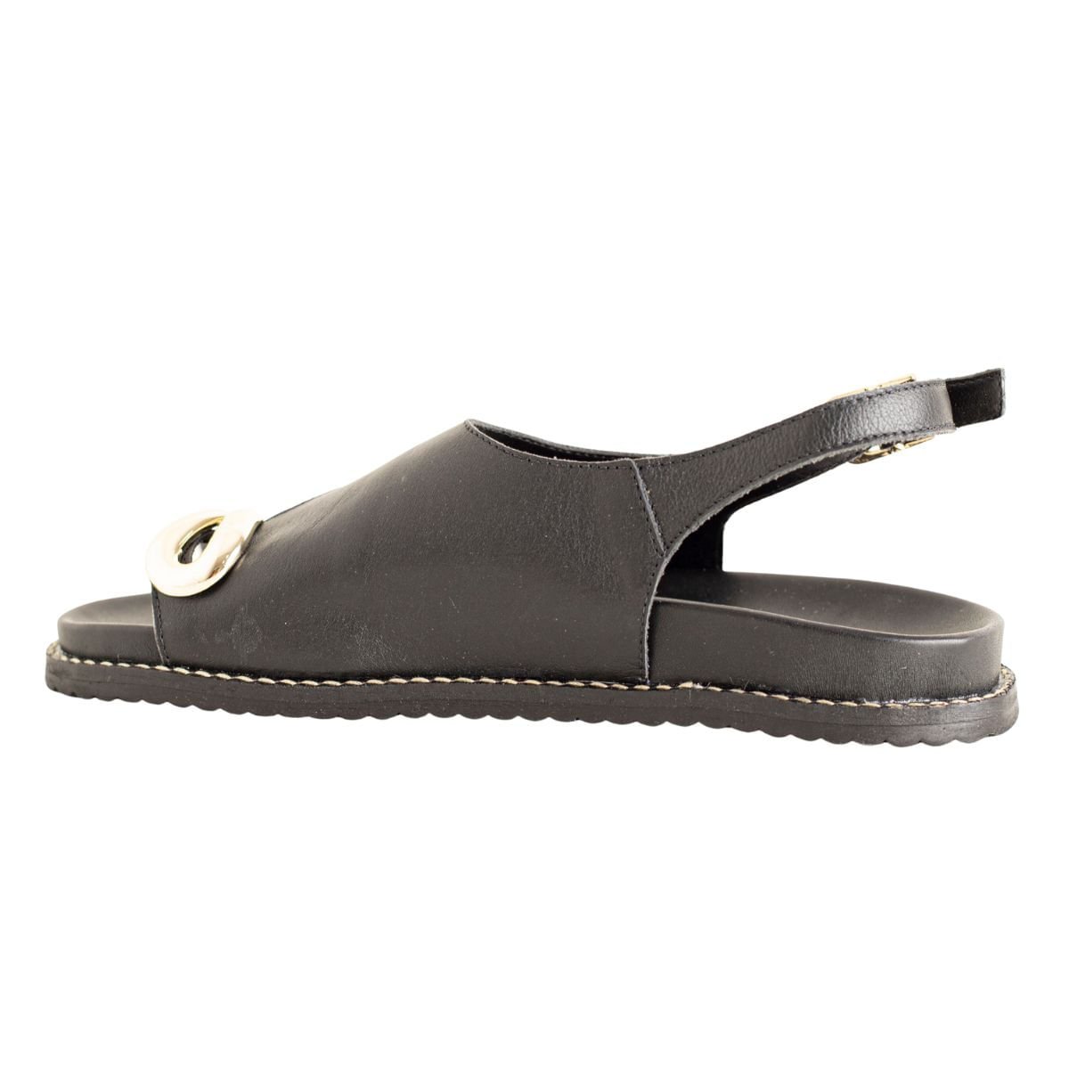 Sandália Papete Dm Easy Mood Preta Cinza 5