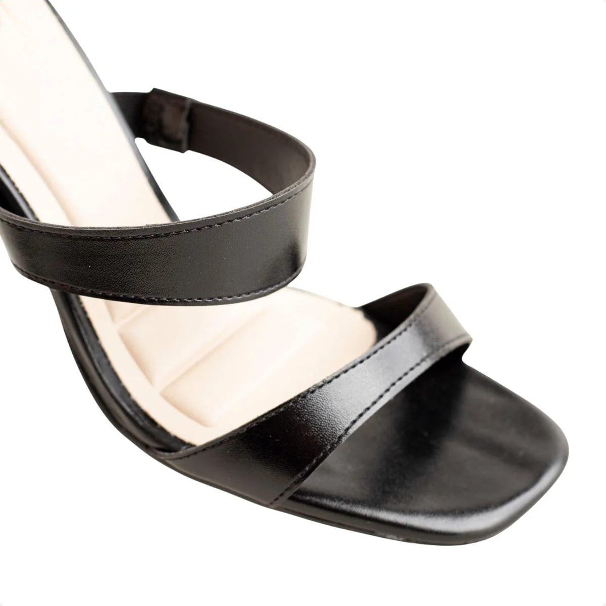 Tamanco Preto Dm Salto Bloco E Tiras Grossas Preto 3