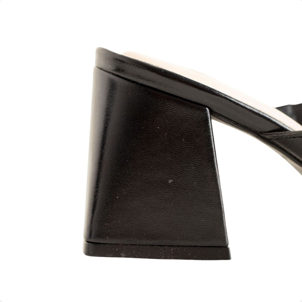 Tamanco Preto Dm Salto Bloco E Tiras Grossas Preto 7