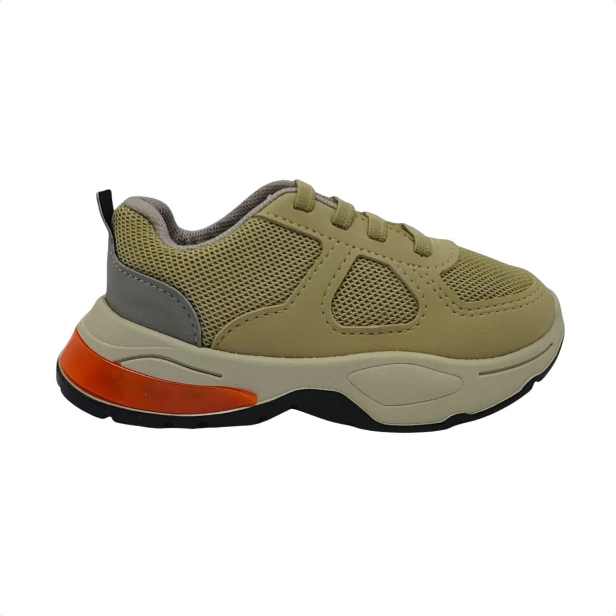 Tênis Casual Infantil Molekinho Led Bege