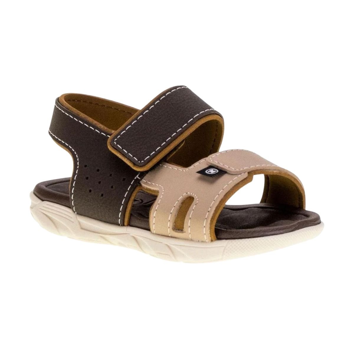 Sandália Infantil Papete Molekinho Marrom Marrom/Bege 2