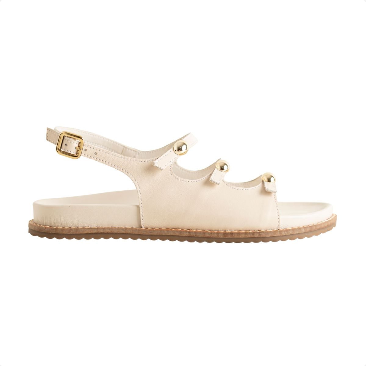 Sandália Flat Dm Glam Panna