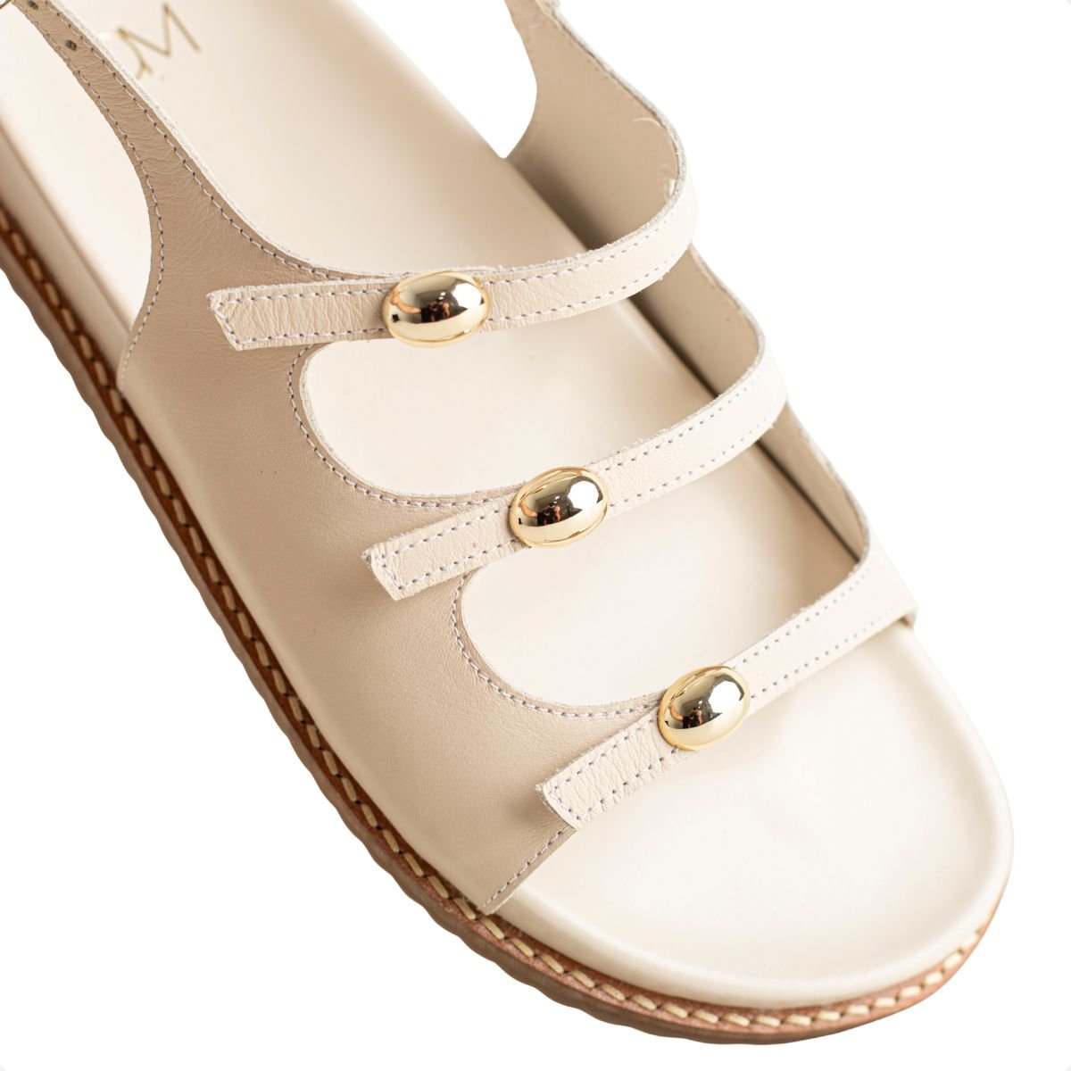 Sandália Flat Dm Glam Panna Bege 3