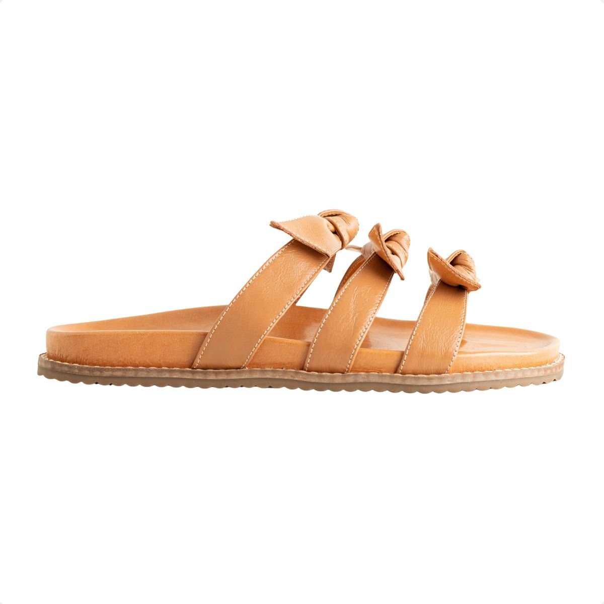 Sandália Dm Knot Flat Caramelo Bege 1