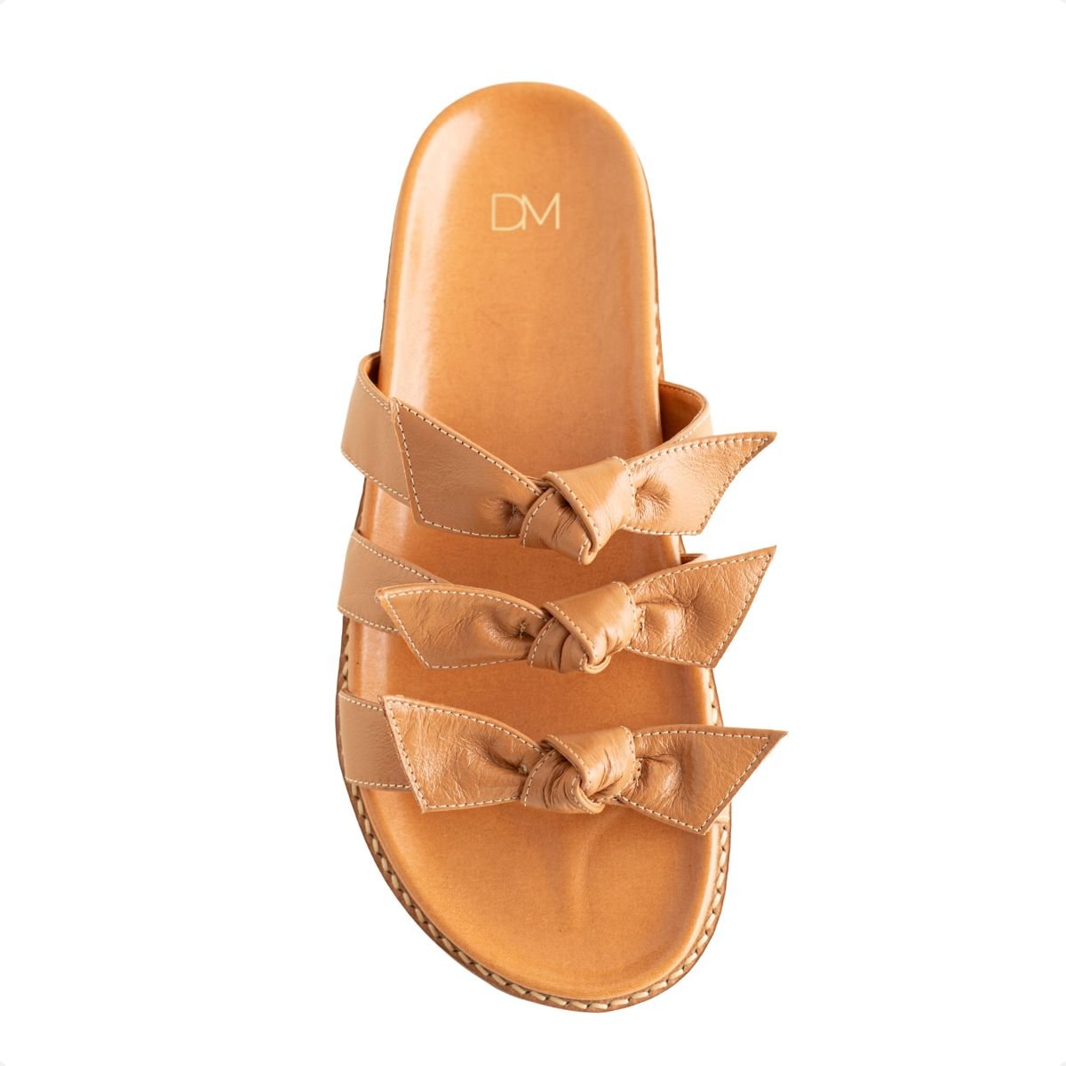 Sandália Dm Knot Flat Caramelo Bege 6