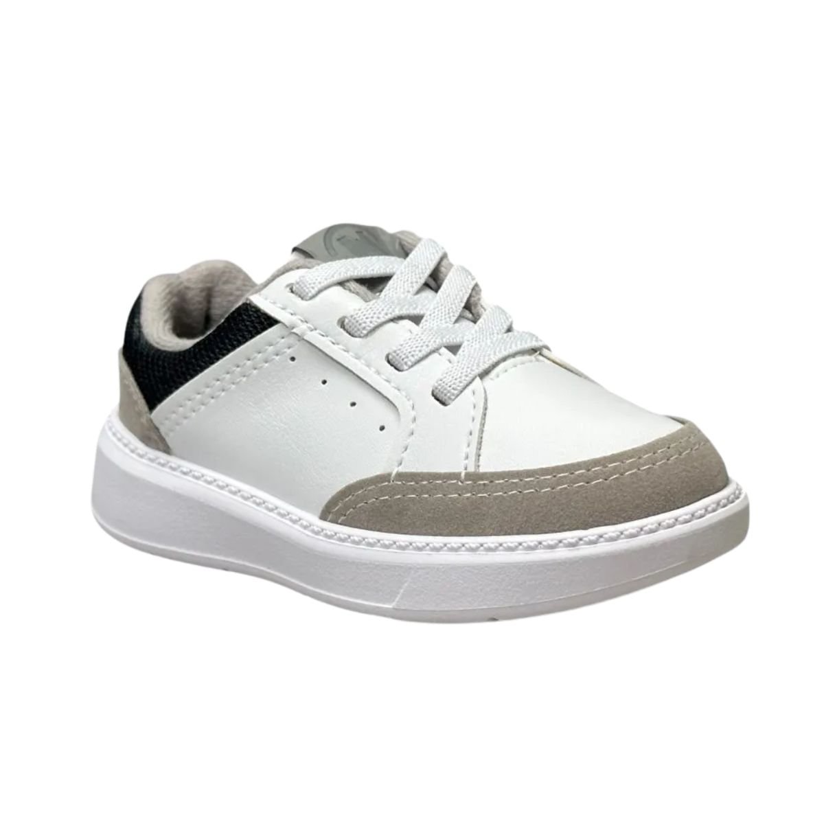 Tênis Casual Infantil Molekinho Branco Branco/Cinza/Preto 2