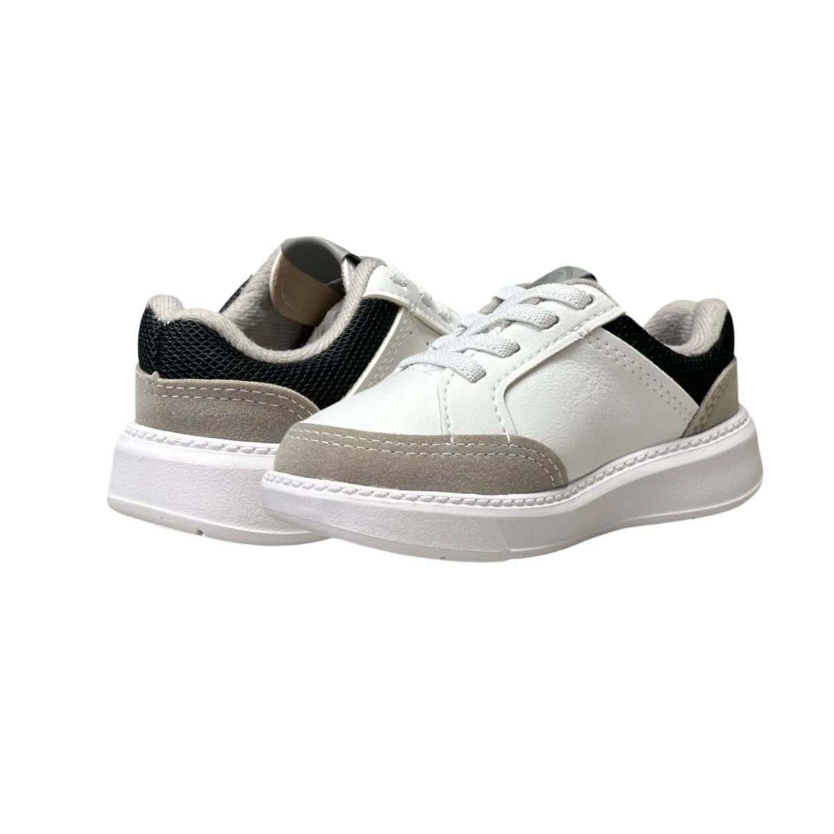 Tênis Casual Infantil Molekinho Branco Branco/Cinza/Preto 6
