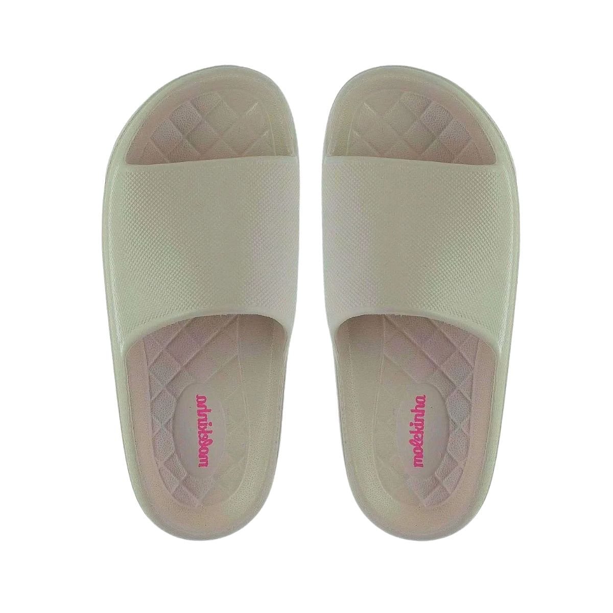 Chinelo Infantil Slide Molekinha Creme Creme 2