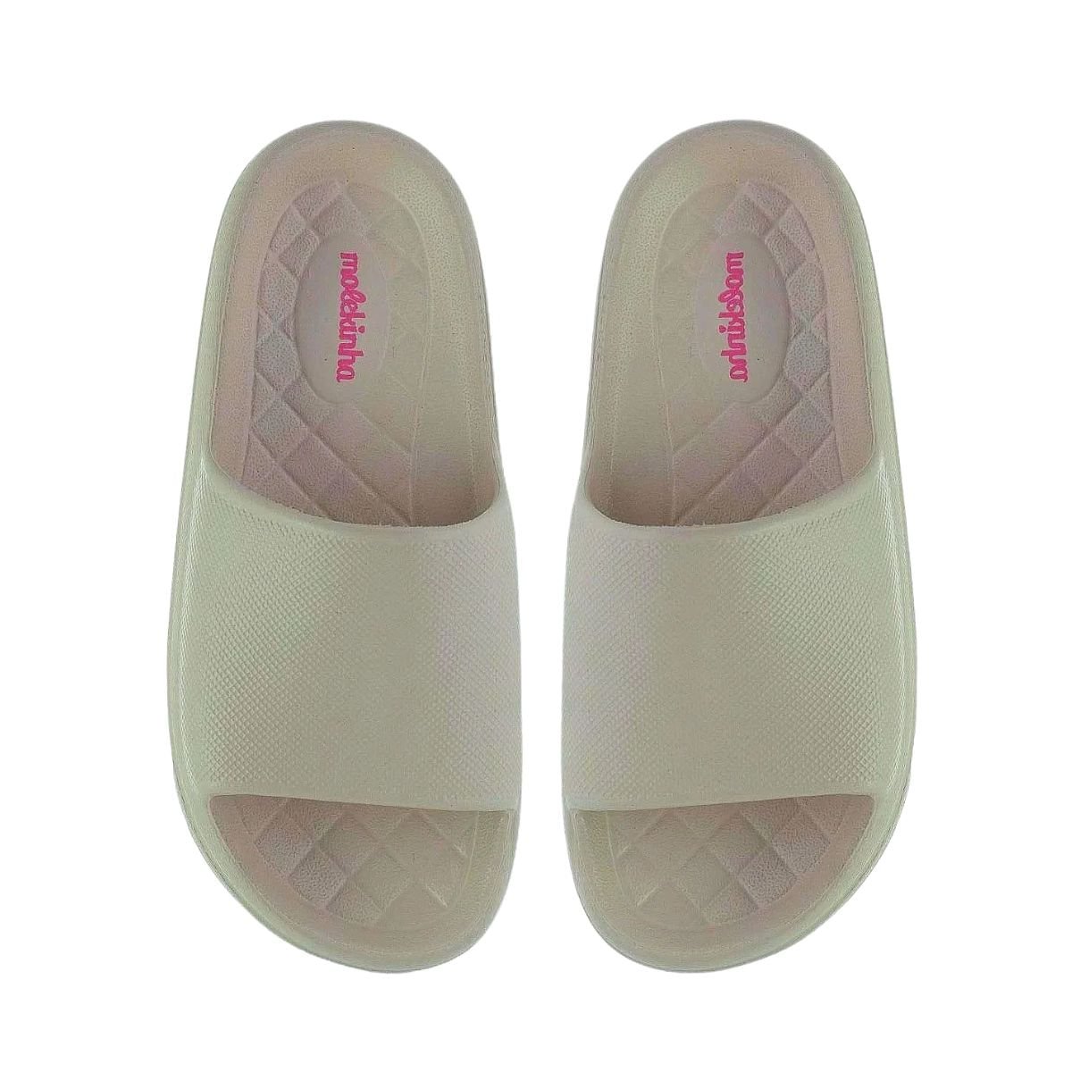 Chinelo Infantil Slide Molekinha Creme Creme 6