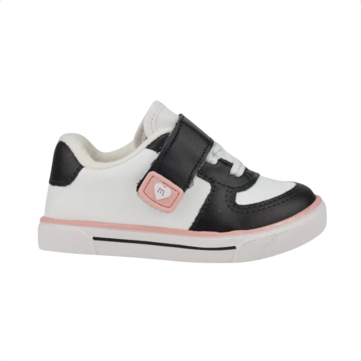 Tênis Casual Infantil Molekinha Branco E Preto