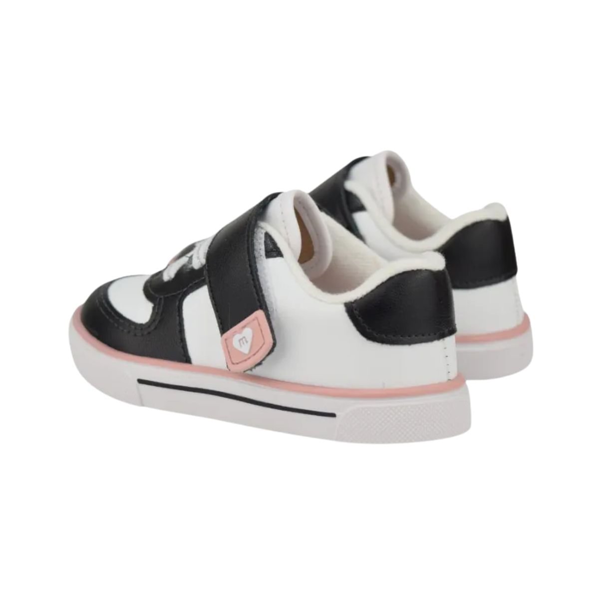 Tênis Casual Infantil Molekinha Branco E Preto Branco/Preto/Rosa 6