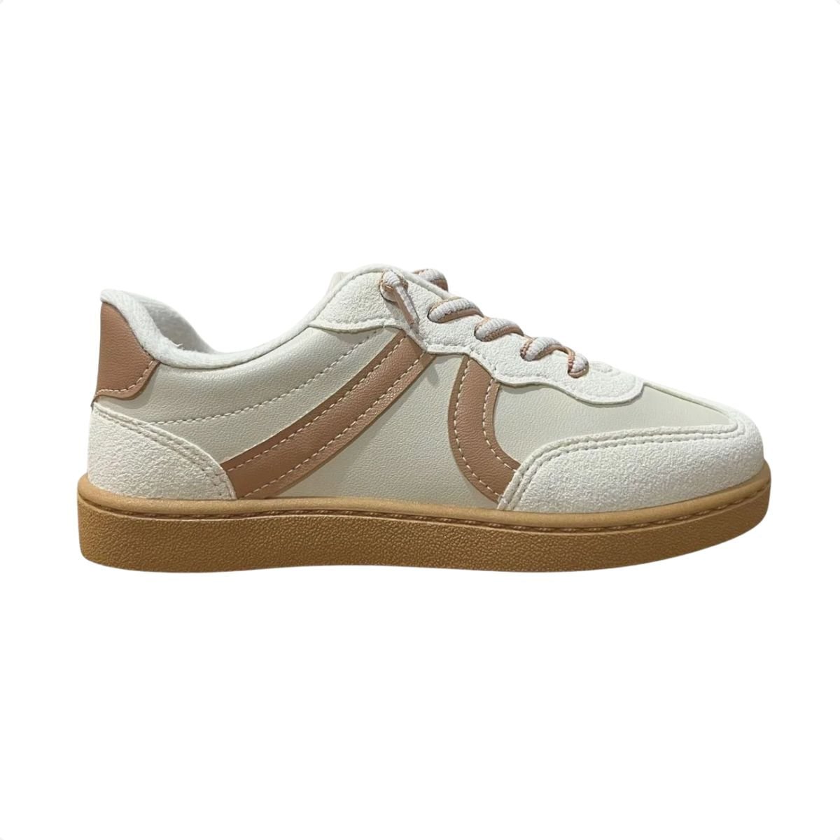 Tênis Casual Infantil Glitter Molekinha Bege