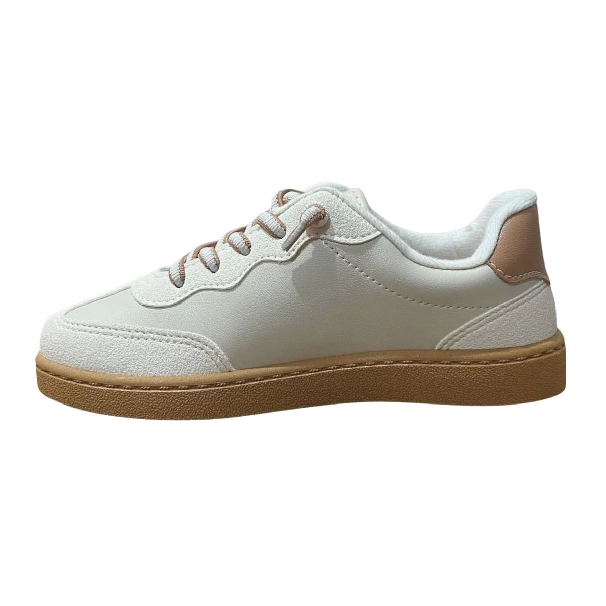 Tênis Casual Infantil Glitter Molekinha Bege Branco/Bege 6