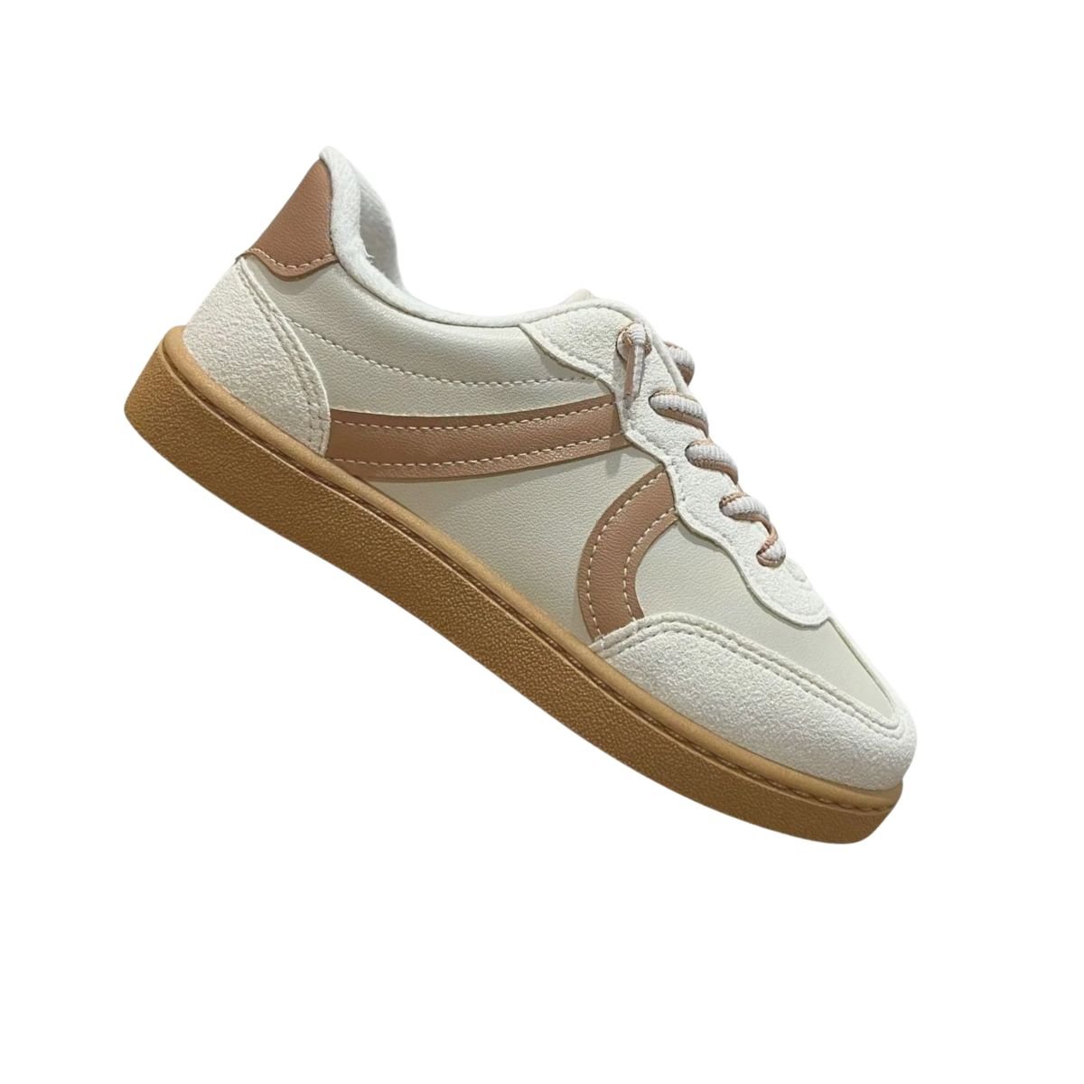 Tênis Casual Infantil Glitter Molekinha Bege Branco/Bege 7