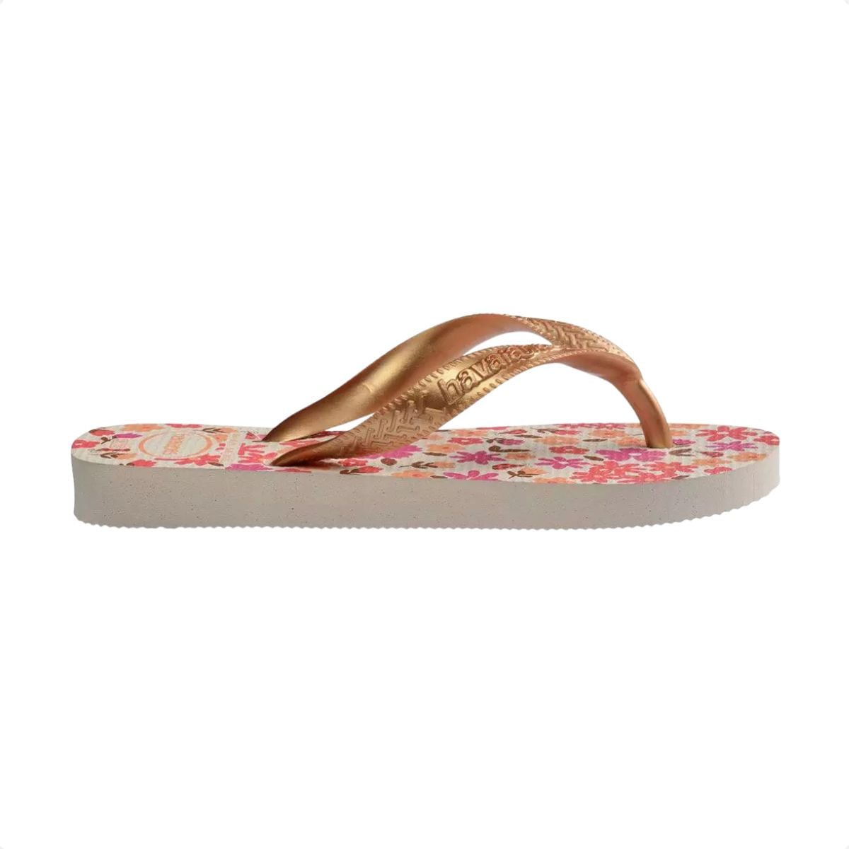 Chinelo Infantil Dedo Havaianas Kids Flores Bege