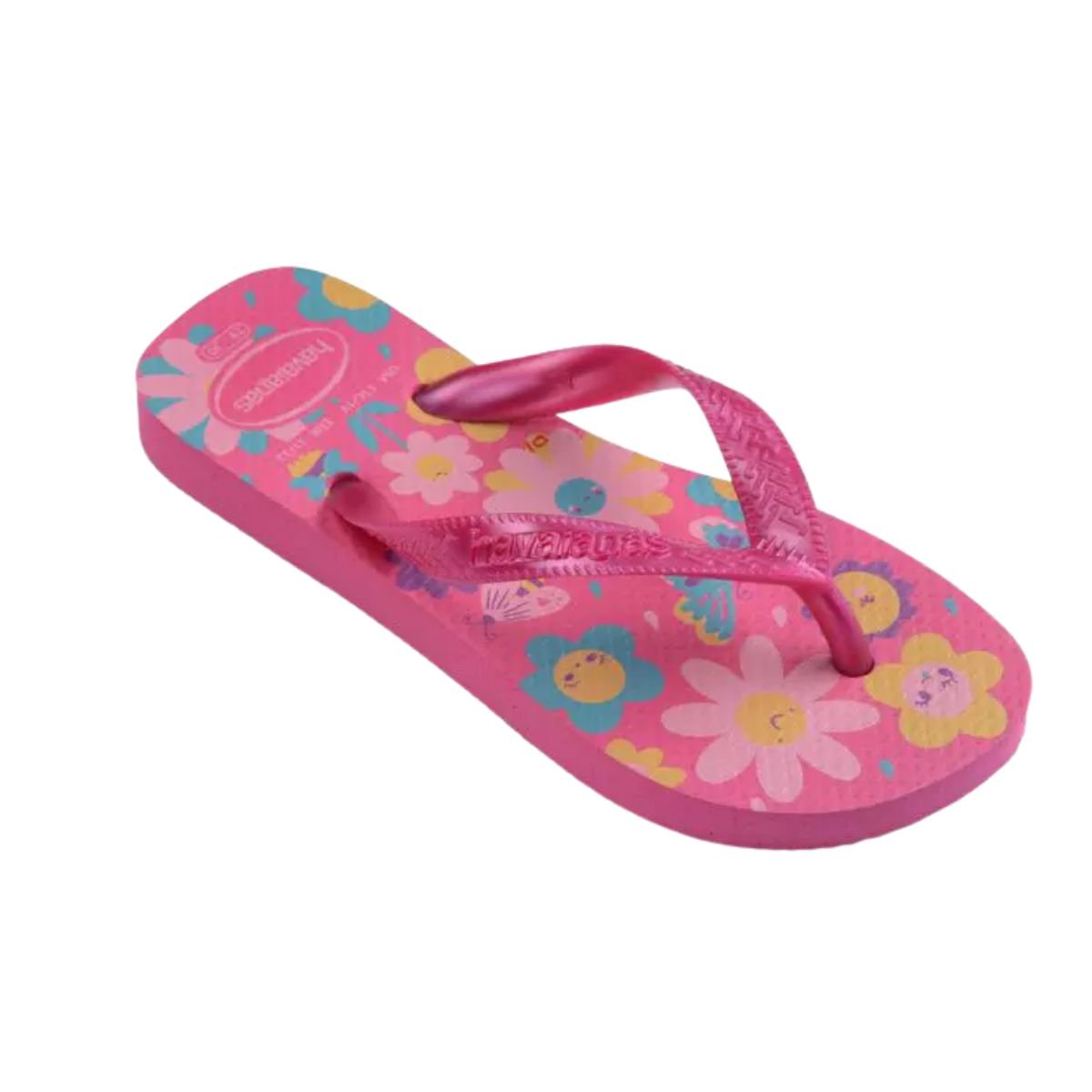 Chinelo Infantil Dedo Havaianas Kids Flores Rosa Rosa 2