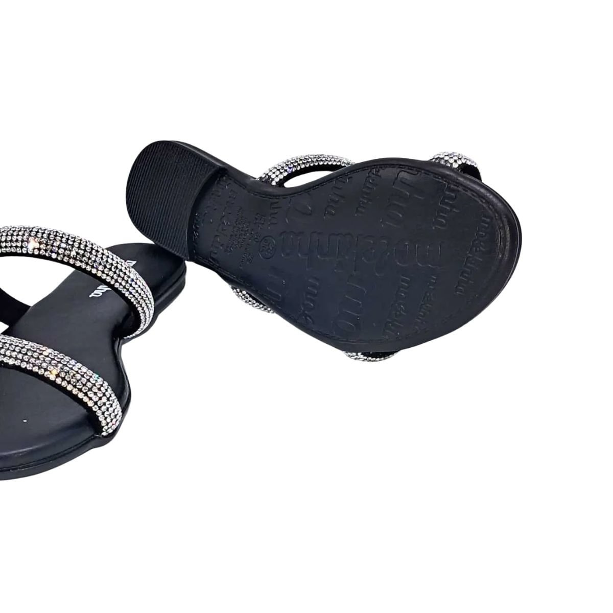 Tamanco Infantil Rasteiro Molekinha Strass Preto Preto 4