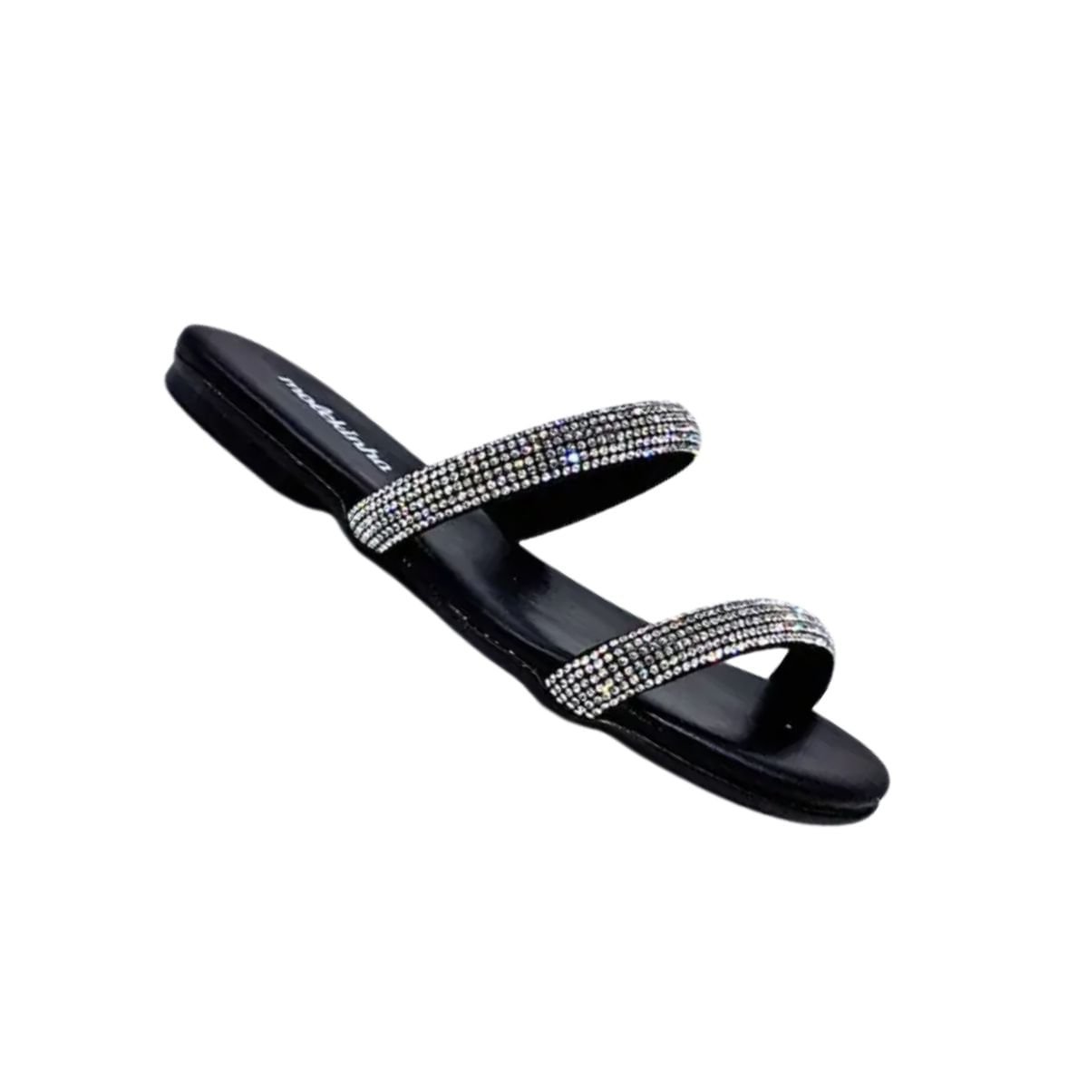 Tamanco Infantil Rasteiro Molekinha Strass Preto Preto 7