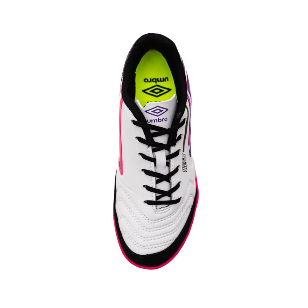 Chuteira Indoor Masculina Umbro Pro 5 Bump Club Branca E Rosa Branco/Rosa/Preto 2