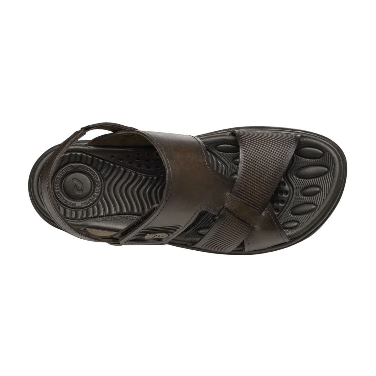 Sandália Masculina Pegada Em Couro Wave Marrom Cravo 3