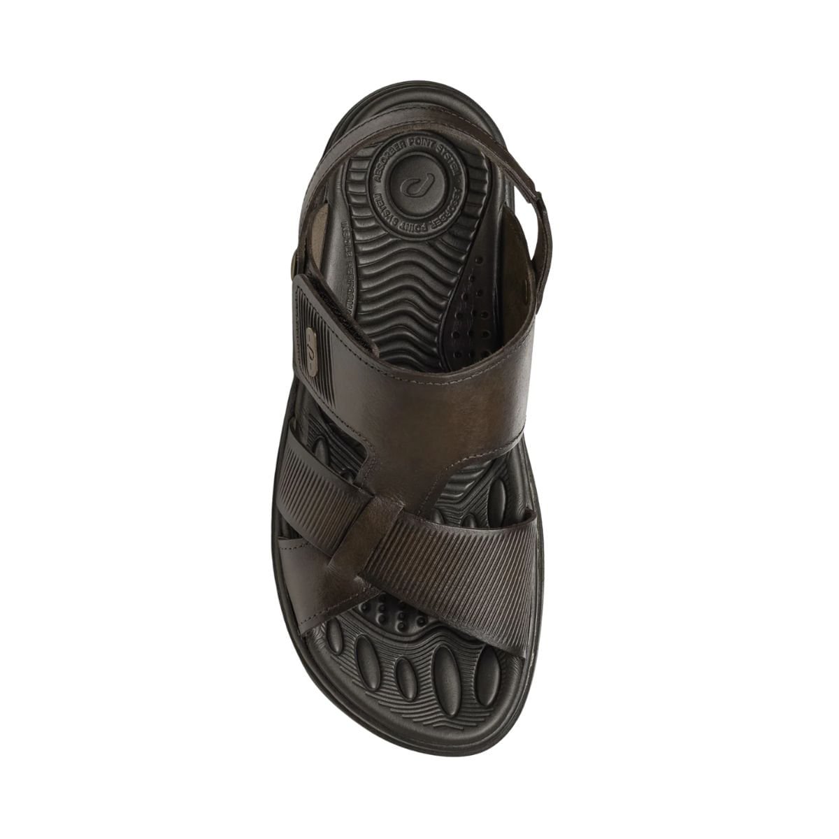 Sandália Masculina Pegada Em Couro Wave Marrom Cravo 6