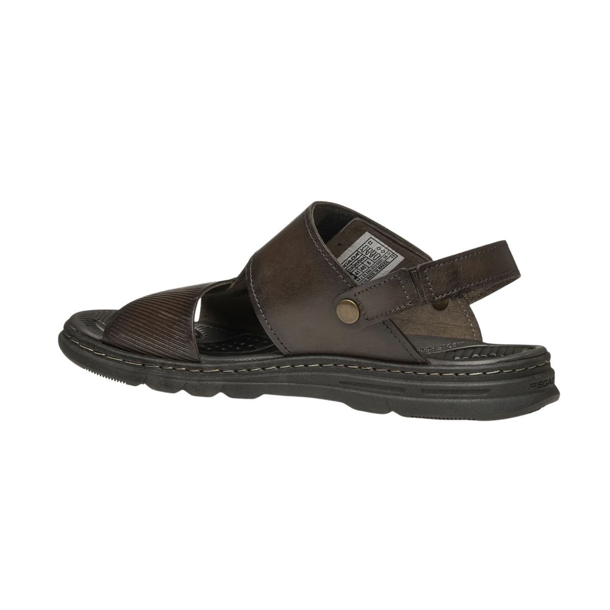 Sandália Masculina Pegada Em Couro Wave Marrom Cravo 7