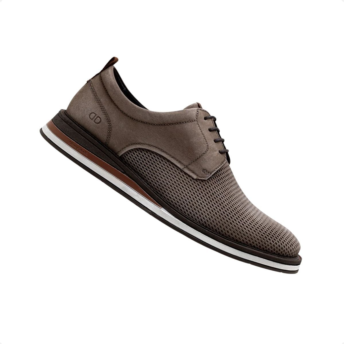 Sapato Masc Esporte Fino Democrata Type 272101-005 Marrom 7