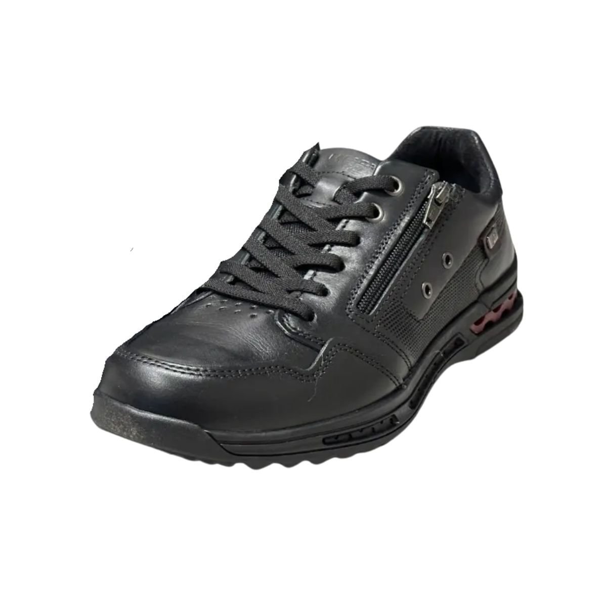 Sapatênis Masculino De Couro Pegada Preto Preto 6