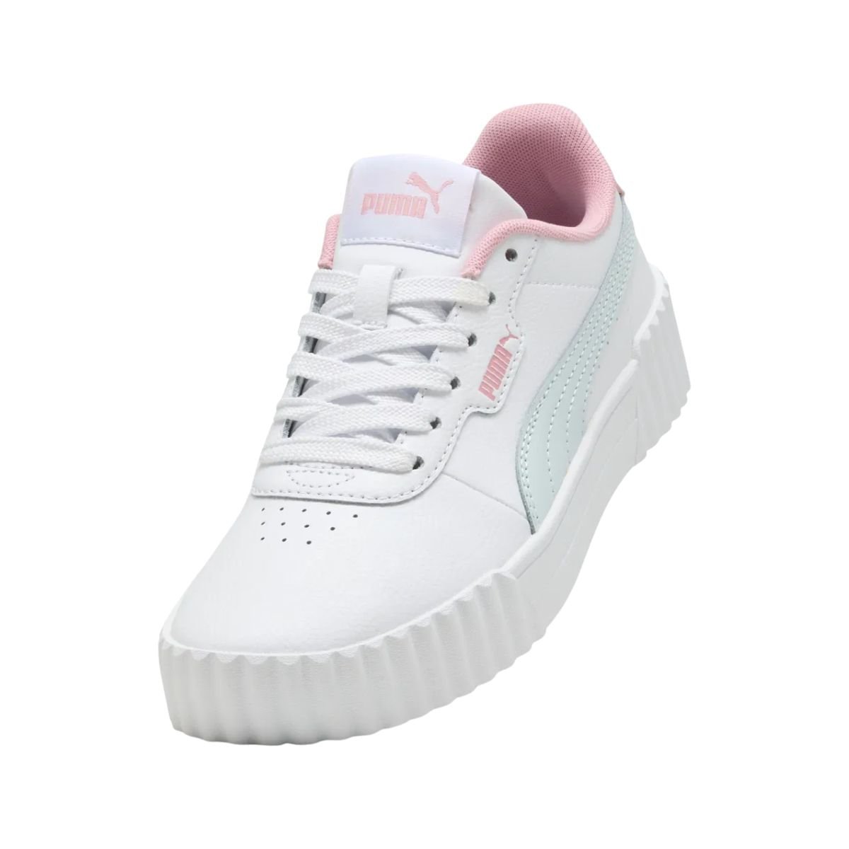 Tenis Casual Fem Casual Puma Carina 3.0 401476-11 Branco/Rosa/Verde 5