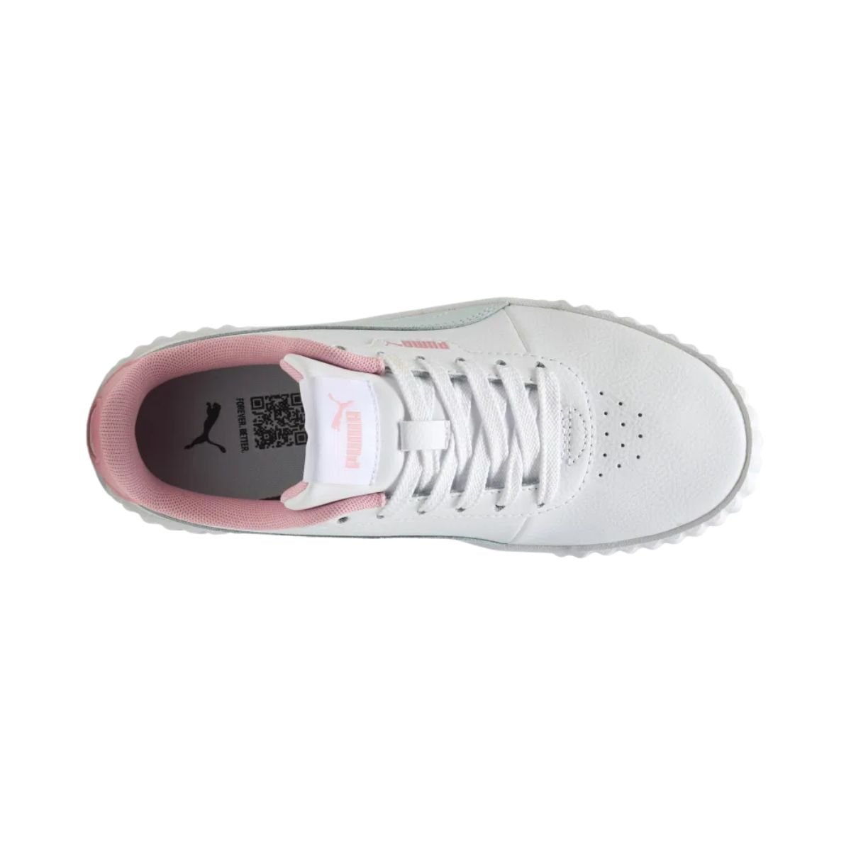 Tenis Casual Fem Casual Puma Carina 3.0 401476-11 Branco/Rosa/Verde 6
