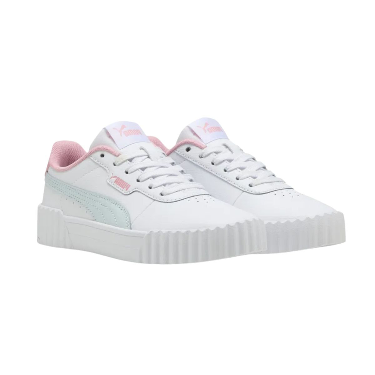 Tenis Casual Fem Casual Puma Carina 3.0 401476-11 Branco/Rosa/Verde 2