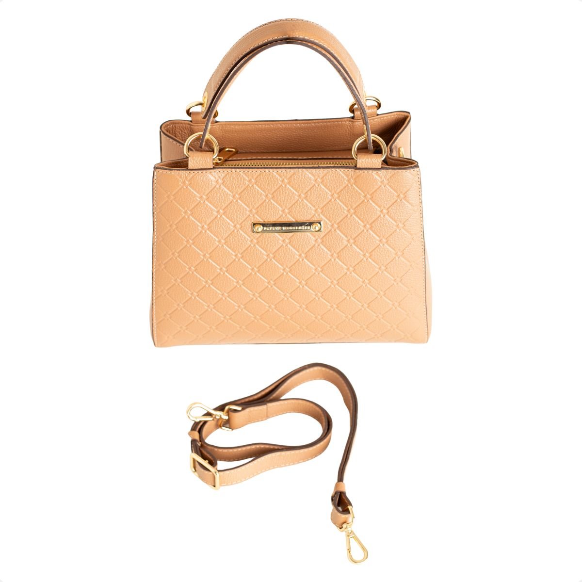 Bolsa Estruturada Dm Matelassê Nude Bege 6
