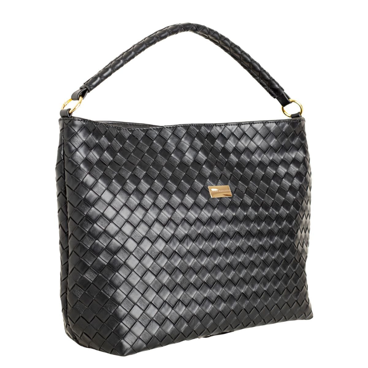 Bolsa Shoulder Dm Trama Preta Preto 2