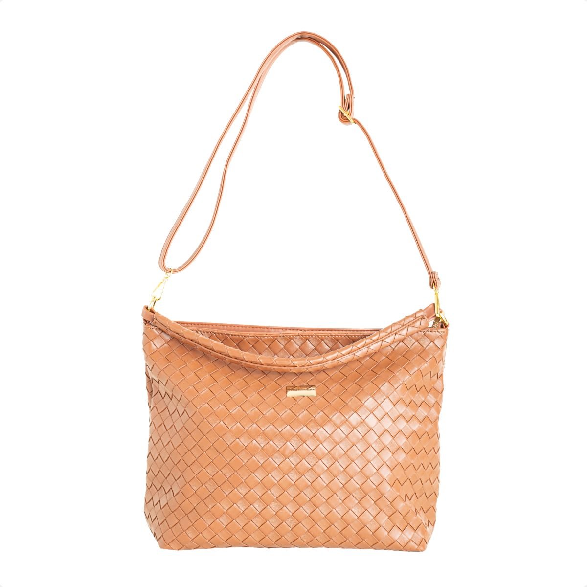Bolsa Shoulder Dm Trama Caramelo Marrom 6