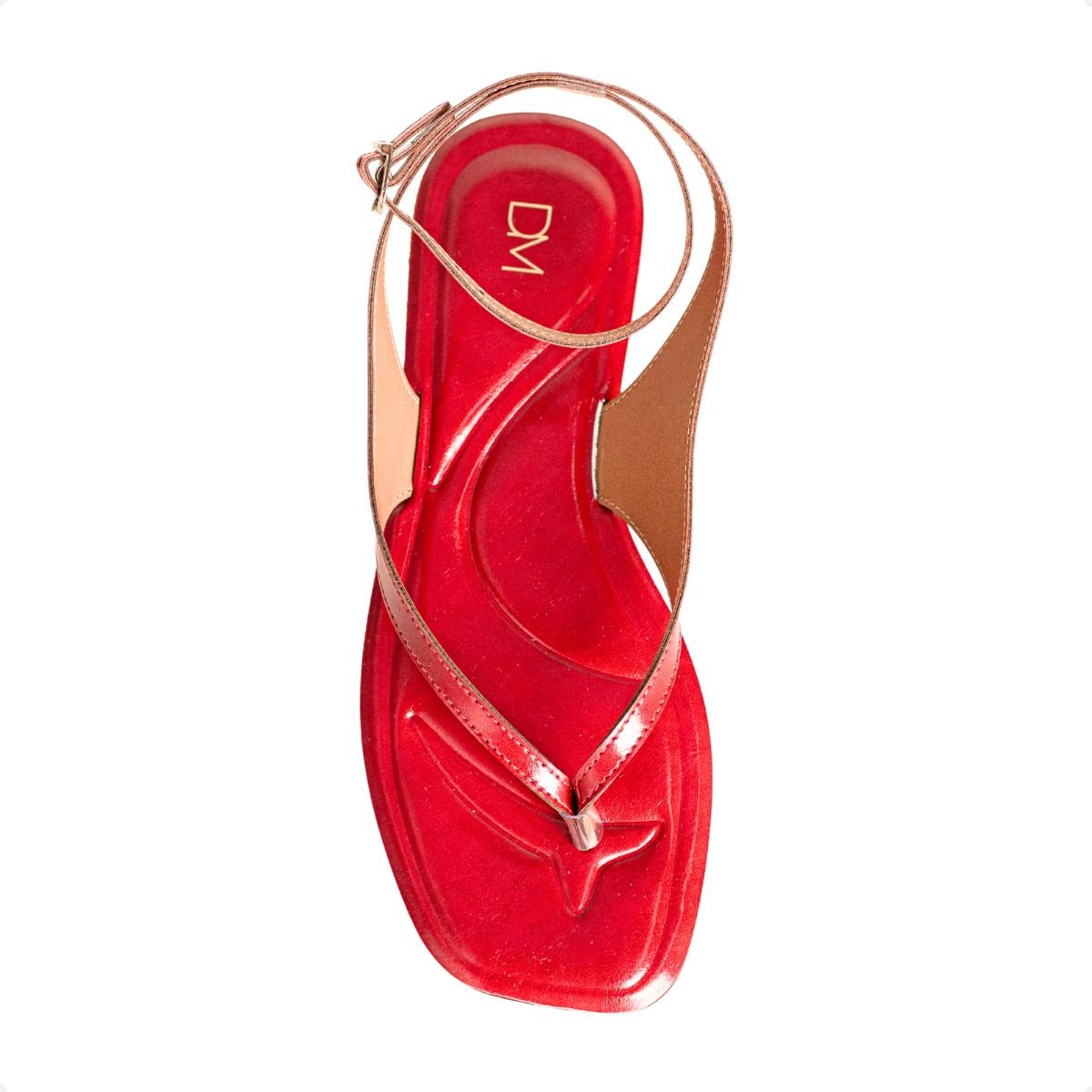 Sandalia Fem Rasteira Dm 3055.1181- Vermelho 6