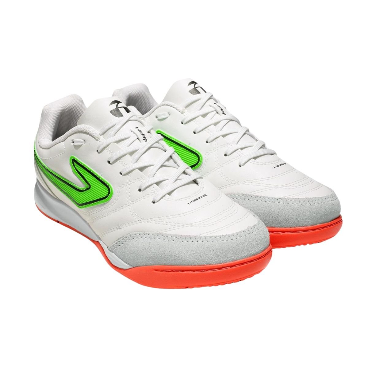 Chuteira Indoor Masculina Topper Maestro Pro V Branca Branco/Verde/Laranja 4