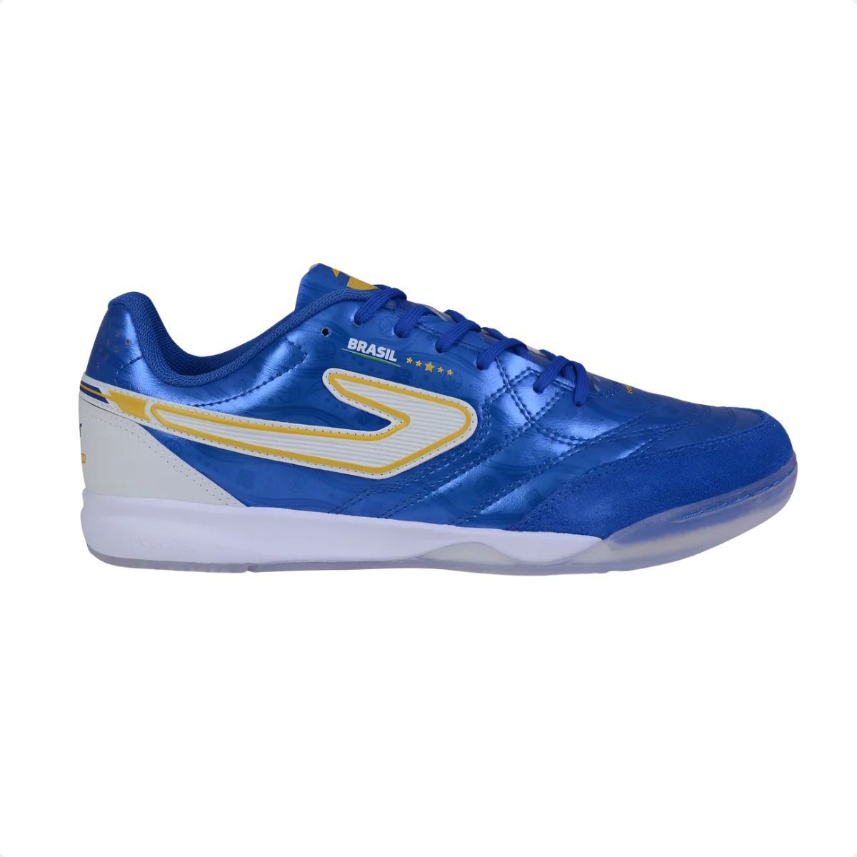 Chuteira Indoor Masculina Topper Maestro Club V Azul Azul/Branco/Amarelo 1