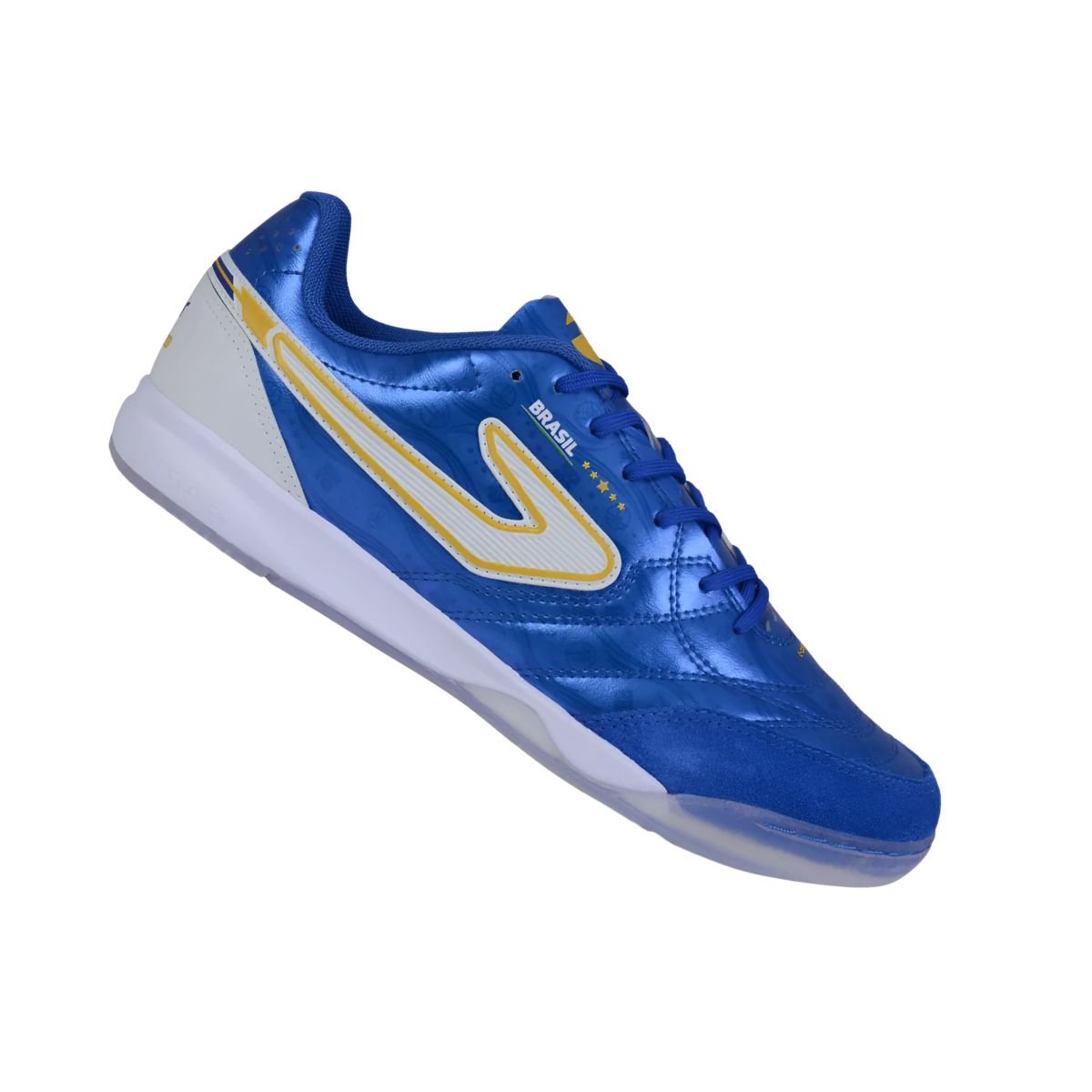 Chuteira Indoor Masculina Topper Maestro Club V Azul Azul/Branco/Amarelo 6