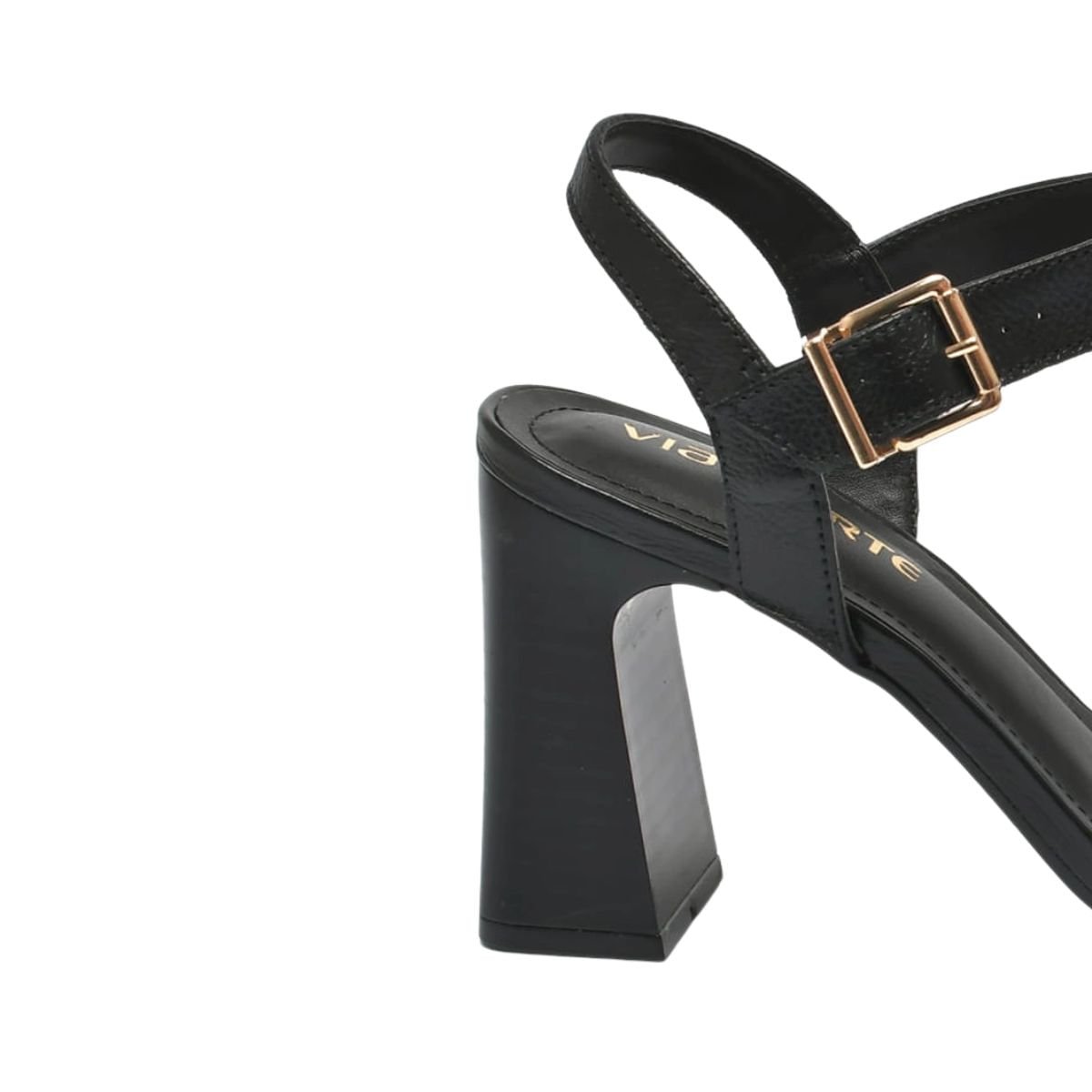 Sandália Feminina Salto Alto Grosso Via Marte Preta Preto 7